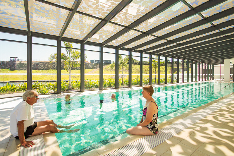 Stafford Lakes Retirement Village Residents swimming