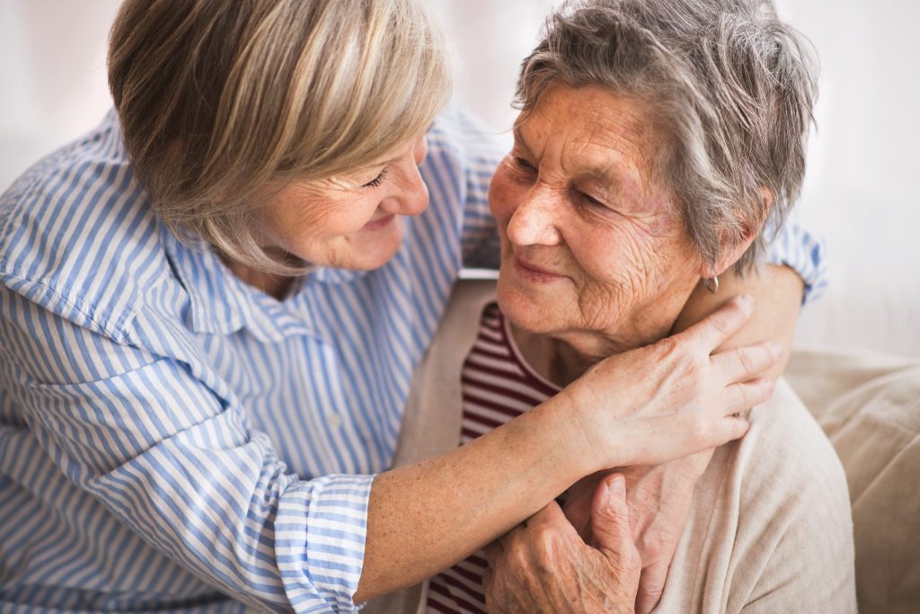 Aged Care mother and daughter