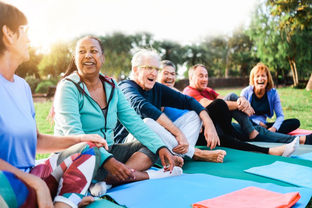 Outdoor yoga class