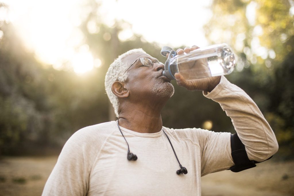 Man drinking water