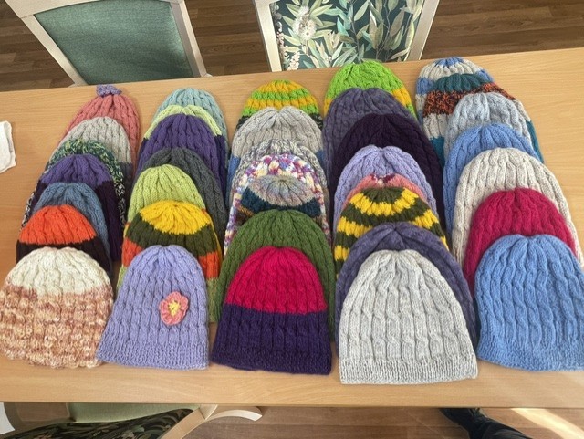 Marie has knitted many beanies for patients at the Princess Alexandra Hospital. 